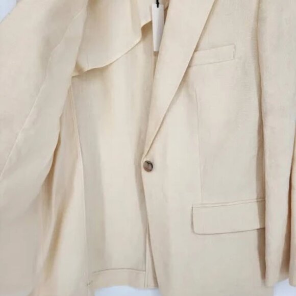 NWT BANANA REPUBLIC Core Lina Relaxed Linen Blazer Savanna Breeze Size 2 - Picture 4 of 7